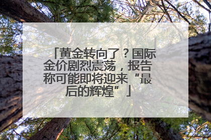黄金转向了？国际金价剧烈震荡，报告称可能即将迎来“最后的辉煌”