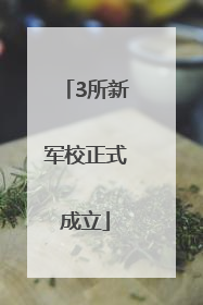 3所新军校正式成立