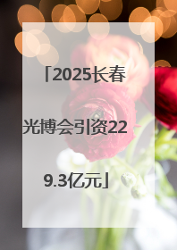 2025长春光博会引资229.3亿元