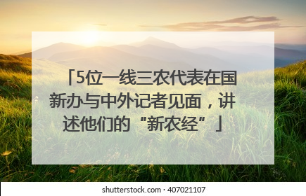 5位一线三农代表在国新办与中外记者见面，讲述他们的“新农经”
