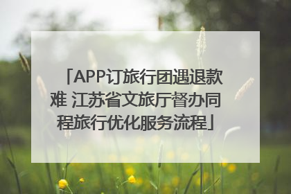 APP订旅行团遇退款难 江苏省文旅厅督办同程旅行优化服务流程