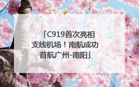 C919首次亮相支线机场！南航成功首航广州-南阳