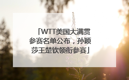 WTT美国大满贯参赛名单公布，孙颖莎王楚钦领衔参赛